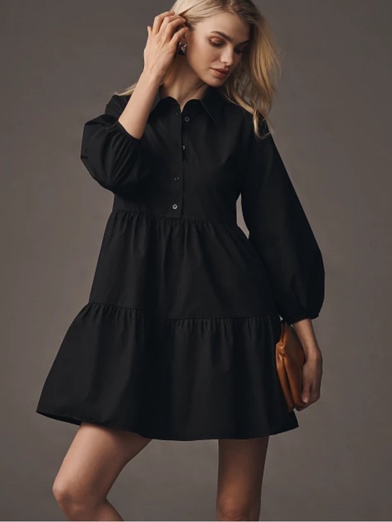Maeve Dresses & Skirts - Anthropologie Maeve Black Bettina Shirt Dress